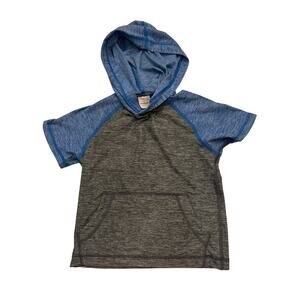 Hanna Andersson blue grey shirt pockets Sunblock UV Hoodie 100cm boys 4 top Tee